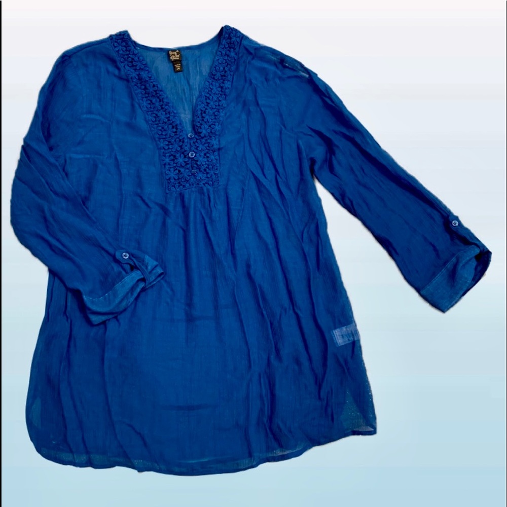 Grand and Greene Blue Blouse Medium